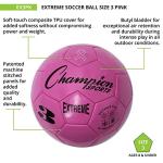 Champion Sports Extreme Series Soccer Ball, Size 3 - Youth League, All Weather, Soft Touch, Maximum Air Retention - Kick Balls for Kids Under 8 - Competitive and Recreational Futbol Games, Pink