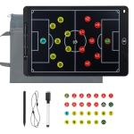 16 inch LCD Soccer Coaching Board, Magnetic Electronic Soccer Coach Board, Soccer Strategy Board with Stylus Pen, Dry Erase Markers and Carry Bag, Tactical Board Training Equipment