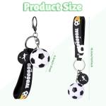 Soccer Keychain Soccer Gifts Key Chain, Football Inspirational Keyring Sports Fan Silicone Key Rings Football Keys Chains, Sports Ball Car Keyrings Cute Soccers Ball Keyring for Christmas Gifts