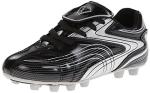 Vizari Striker FG Soccer Shoes | Firm Ground Cleats for Outdoor Surfaces and Fields | Lightweight and Easy to wear Youth Outdoor Soccer Cleats | Black/Silver | 5 Big Kid