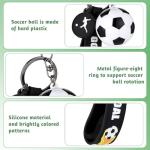 Soccer Keychain Soccer Gifts Key Chain, Football Inspirational Keyring Sports Fan Silicone Key Rings Football Keys Chains, Sports Ball Car Keyrings Cute Soccers Ball Keyring for Christmas Gifts