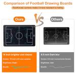 16 inch LCD Soccer Coaching Board, Magnetic Electronic Soccer Coach Board, Soccer Strategy Board with Stylus Pen, Dry Erase Markers and Carry Bag, Tactical Board Training Equipment