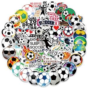 100PCS Soccer Stickers for Scrapbooking, Vinyl Waterproof Stickers for Water Bottles, Soccer Team Gifts for Kids Teens, Christmas Stocking Stuffers for Kids Boys Girls