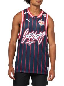Puma Men's Club World Cup Jersey, Salzburg-Puma Red-Navy-All Over Print, X-Large