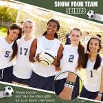 Hanaive 20 Pcs Soccer Hair Ties Elastic Ponytail Holders Football No Crease Ribbon Party Accessories for Girls Women Team Members(Black and White)