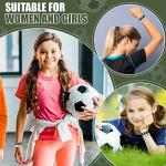 Hanaive 20 Pcs Soccer Hair Ties Elastic Ponytail Holders Football No Crease Ribbon Party Accessories for Girls Women Team Members(Black and White)