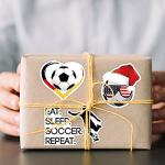 100PCS Soccer Stickers for Scrapbooking, Vinyl Waterproof Stickers for Water Bottles, Soccer Team Gifts for Kids Teens, Christmas Stocking Stuffers for Kids Boys Girls