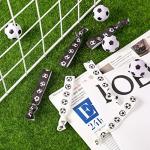 Hanaive 20 Pcs Soccer Hair Ties Elastic Ponytail Holders Football No Crease Ribbon Party Accessories for Girls Women Team Members(Black and White)