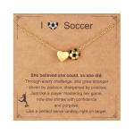 Drogomen Soccer Necklace Gifts for Gals Stuff Accessories Jewelry Soccer Ball Necklace for Team Coach Players Sports Lovers Christmas Birthday Gifts for Tweens Ages 8-12 12-14