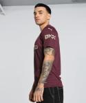Men’s Manchester City FC 2024/25 Replica Third Soccer Jersey - Burgundy - Size: M