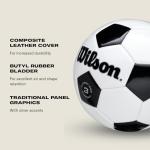 WILSON Traditional Soccer Ball - Size 5, Black/White