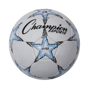 Champion Sports Viper Soccer Ball, Size 5 – Soft Touch TPU Cover, Airlock Bladder – Ages 12 & Up – Blue/Black/White