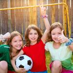 WILLBOND 8 Pieces Hair Scrunchies Hair Ties Elastic Bands Girl Gifts Ponytail Holders Sport Accessories for Girls Women Players Coaches Teams (Soccer, Colorful)