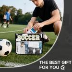 Soccer Gifts Makeup Bag with Chenille Letter Patch, for Boys 8-12 Football Stuff Kids Soccers Bag coach gifts Soccer Training Equipment Chenille Letter Clear Zipper Toiletry Pouch