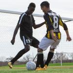 Champion Sports Viper Soccer Ball, Size 5 – Soft Touch TPU Cover, Airlock Bladder – Ages 12 & Up – Blue/Black/White