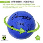 Champion Sports Extreme Series Soccer Ball, Size 4 - Youth League, All Weather, Soft Touch, Maximum Air Retention - Kick Balls for Kids 8 - 12 - Competitive and Recreational Futbol Games, Blue