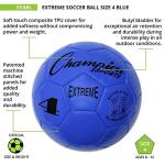 Champion Sports Extreme Series Soccer Ball, Size 4 - Youth League, All Weather, Soft Touch, Maximum Air Retention - Kick Balls for Kids 8 - 12 - Competitive and Recreational Futbol Games, Blue