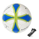 Aoneky Size 5 1-Pack Adult Soccer Ball - Eco-Friendly 2.5mm PVC Leather, Durable Machine-Stitched Design, Ball Pump Included