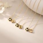 Soccer Necklace Gifts for Teens Women, Soccer Stuff Favors Initial A Necklace Pendant Chain Sport Necklaces Birthday Christmas Valentine Day Jewelry Gifts for Team Coach Player Mom Fans Lovers (A)