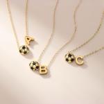 Soccer Necklace Gifts for Teens Women, Soccer Stuff Favors Initial A Necklace Pendant Chain Sport Necklaces Birthday Christmas Valentine Day Jewelry Gifts for Team Coach Player Mom Fans Lovers (A)