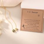 Soccer Necklace Gifts for Teens Women, Soccer Stuff Favors Initial A Necklace Pendant Chain Sport Necklaces Birthday Christmas Valentine Day Jewelry Gifts for Team Coach Player Mom Fans Lovers (A)