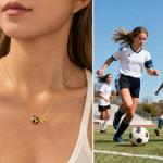 Soccer Necklace Gifts for Teens Women, Soccer Stuff Favors Initial A Necklace Pendant Chain Sport Necklaces Birthday Christmas Valentine Day Jewelry Gifts for Team Coach Player Mom Fans Lovers (A)