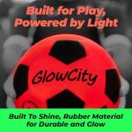 GlowCity Glow in The Dark Soccer Ball | Light Up Indoor/Outdoor Soccer Ball with 2 LED Lights | Pre-Installed Batteries | Fun Gift for Teens
