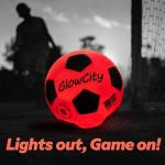 GlowCity Glow in The Dark Soccer Ball | Light Up Indoor/Outdoor Soccer Ball with 2 LED Lights | Pre-Installed Batteries | Fun Gift for Teens