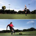 EastyGold Football Kick Trainer Soccer Training Aids Hands Free Throw Sole Practice Equipment with Adjustable Belt Elastic Rope Fits Ball 3, 4,and 5