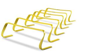 SKLZ 6X Ultra Durable Agility Hurdles - for Athletes of All Skill Levels,6pk of 6-in Tall Hurdles,Bright Yellow Color,Made of Durable, Composite Materials,Easy to Set up & Transport,Comes w/Carry Bag