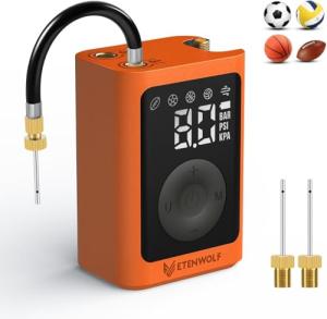 ETENWOLF P300 Plus Ball Pump, Electric Basketball Pump Inflation and Deflation, with 3200 mAh Rechargeable Battery, Air Pump for All Sports Balls,Vivid Orange