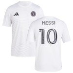 adidas Lionel Messi Inter Miami CF #10 Youth Size Player Name & Number Performance Shirt (White, Youth Medium-10/12)
