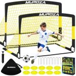 Kids Soccer Goals for Backyard Set, 2 Pack of 4x3 ft Portable Pop Up Soccer Nets with Soccer Ball, Agility Ladder, Cones, Complete Training Equipment for Youth, Toddler Outdoor Sports Games