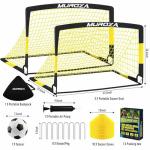 Kids Soccer Goals for Backyard Set, 2 Pack of 4x3 ft Portable Pop Up Soccer Nets with Soccer Ball, Agility Ladder, Cones, Complete Training Equipment for Youth, Toddler Outdoor Sports Games