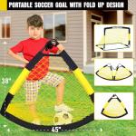 Kids Soccer Goals for Backyard Set, 2 Pack of 4x3 ft Portable Pop Up Soccer Nets with Soccer Ball, Agility Ladder, Cones, Complete Training Equipment for Youth, Toddler Outdoor Sports Games