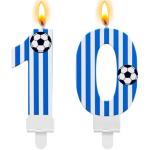 MTLEE Soccer Birthday Candles Decoration 10th Soccer Themed Cake Topper Football Birthday Candles for Sport Party Celebrations