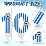 MTLEE Soccer Birthday Candles Decoration 10th Soccer Themed Cake Topper Football Birthday Candles for Sport Party Celebrations