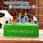 MTLEE Soccer Birthday Candles Decoration 10th Soccer Themed Cake Topper Football Birthday Candles for Sport Party Celebrations