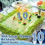 MTLEE Soccer Birthday Candles Decoration 10th Soccer Themed Cake Topper Football Birthday Candles for Sport Party Celebrations