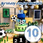 MTLEE Soccer Birthday Candles Decoration 10th Soccer Themed Cake Topper Football Birthday Candles for Sport Party Celebrations