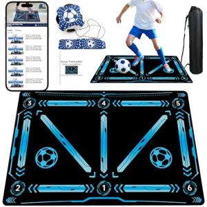 Soccer Training Equipment,Soccer Training Mat Improve Strength,Agility and Coordination,Anti-Slip Silent Absorption Soccer Footwork Training Mat