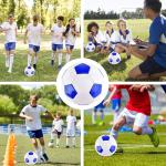 ELKCIP 6 Pack Classic deflated Soccer Balls Size 3/4/5 with Pump and Mesh Bag for Indoor Outdoor Lawn Game Training Practice Bulk Sport Gift for Teens Adults, Blue, Size 4