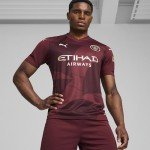 Men’s Manchester City FC 2024/25 Replica Third Soccer Jersey - Burgundy - Size: M