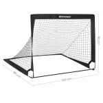SONGMICS Kids Soccer Goals for Backyard, 4x3 ft Portable Soccer Nets Training Equipment, Toddler Soccer Goal with Carrying Bag, for Field, Black USZQ122B02