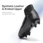 DREAM PAIRS Men's High Tops Lace Up Soccer Cleats, Lightweight Professional Athletic Football Cleats Mens Athletic Shoes for Training Soccer,Size 8.5,Black,SDSC2407M