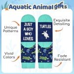 HAPPYPOP Kids Turtle Gifts Boys - Funny Socks for Kids 7-9 Years, Boys Novelty Socks Childrens Sea Turtle Socks