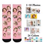 AnnHomeArt Custom Face Socks Personalized Funny Socks with Picture for Men Women Father's Day Gifts,Medium