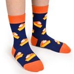 Dsia Zamur 6 Pack Boys Girls Novelty Food Socks + Gift Box, Kids Colorful Athletic Calf Crew Socks for Children Sons Pizza Pineapple Pumpkin Pie Sushi Popcorn Hot Dog Lovers