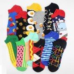 GLCMXMART Mens Ankle Socks, Fun Crazy Funny No Show Low Cut Novelty Cute Funky Colorful Silly Cool Pattern Wanky Goofy Character Unique Weird Graphic Food Socks