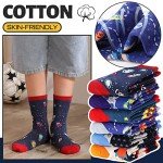 Anlisim Boys Kids Socks Fun Crazy Novelty Funny Silly Space Crew Cotton Teenage Boy Children Socks 6 Pairs Birthday Gifts Stocking Stuffers(Rocket & Space,3-5Y)